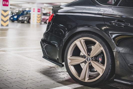 Heck Ansatz Flaps Diffusor für Audi RS5 F5 Facelift schwarz matt