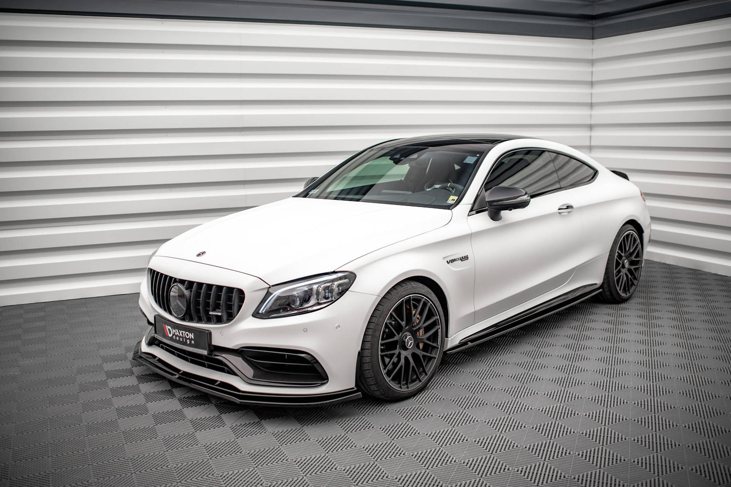 Seitenschweller Ansatz für V.1 für Mercedes-AMG C 63 AMG Coupe C205 Facelift schwarz matt