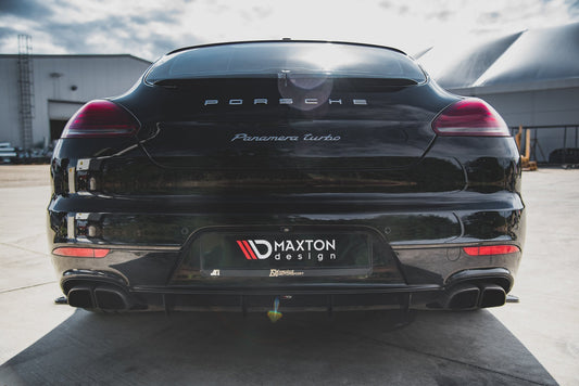 Diffusor Heck Ansatz für Porsche Panamera Turbo 970 Facelift schwarz matt