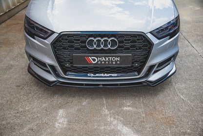 Front Ansatz V.3 für Audi S3 / A3 S-Line 8V FL Limousine schwarz Hochglanz
