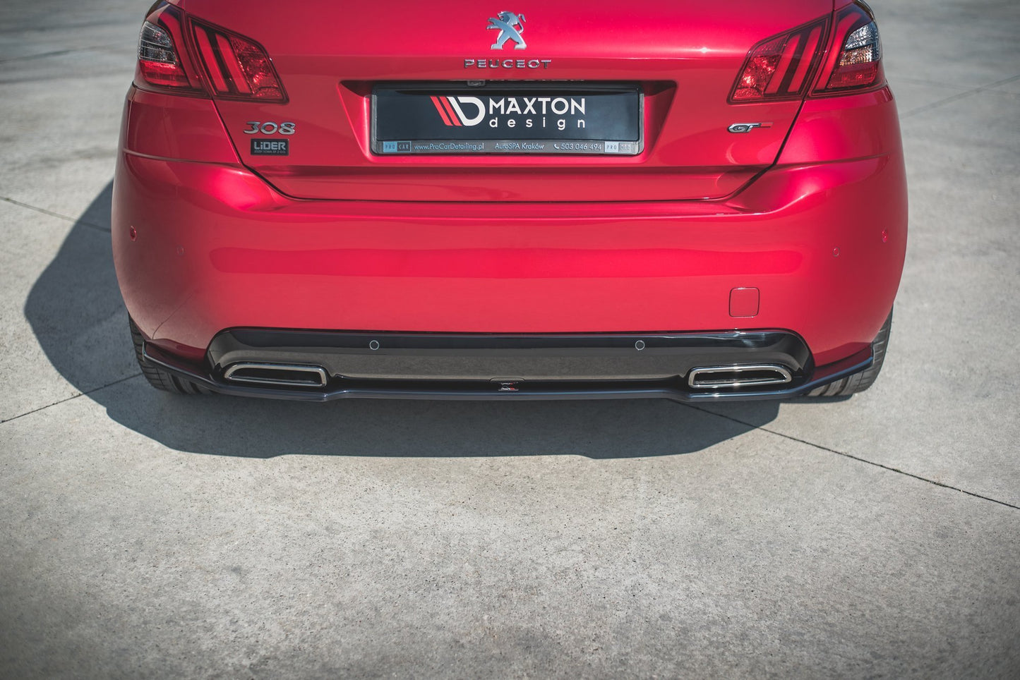 Mittlerer Diffusor Heck Ansatz für Peugeot 308 GT Mk2 Facelift Carbon Look