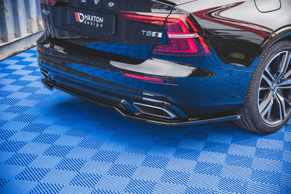 Mittlerer Diffusor Heck Ansatz für Volvo S60/V60 R-Design Mk3 Carbon Look