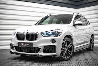 Front Ansatz V.2 für BMW X1 M-Paket F48 schwarz Hochglanz