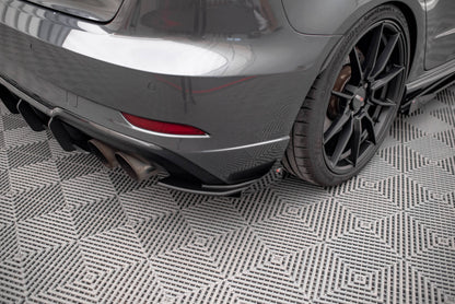 Street Pro Heck Ansatz Flaps Diffusor +Flaps für Audi S3 Sportback 8V Facelift schwarz Hochglanz