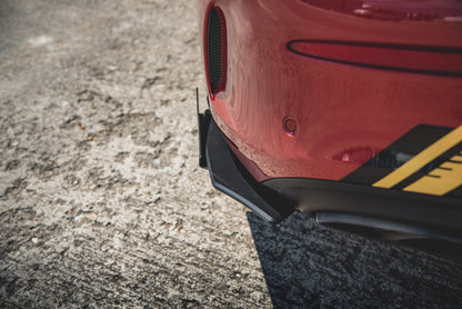 Robuste Racing Heck Ansatz Flaps Diffusor +Flaps für Mercedes-AMG C43 Coupe C205 schwarz Hochglanz