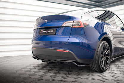 Mittlerer Diffusor Heck Ansatz DTM Look für Tesla Model Y schwarz Hochglanz