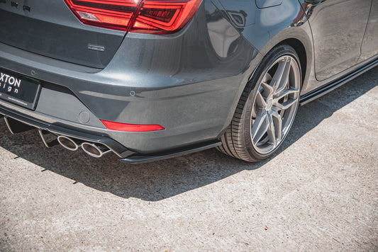 Heck Ansatz Flaps Diffusor V.2 für Seat Leon Cupra Mk3 FL Sportstourer schwarz matt