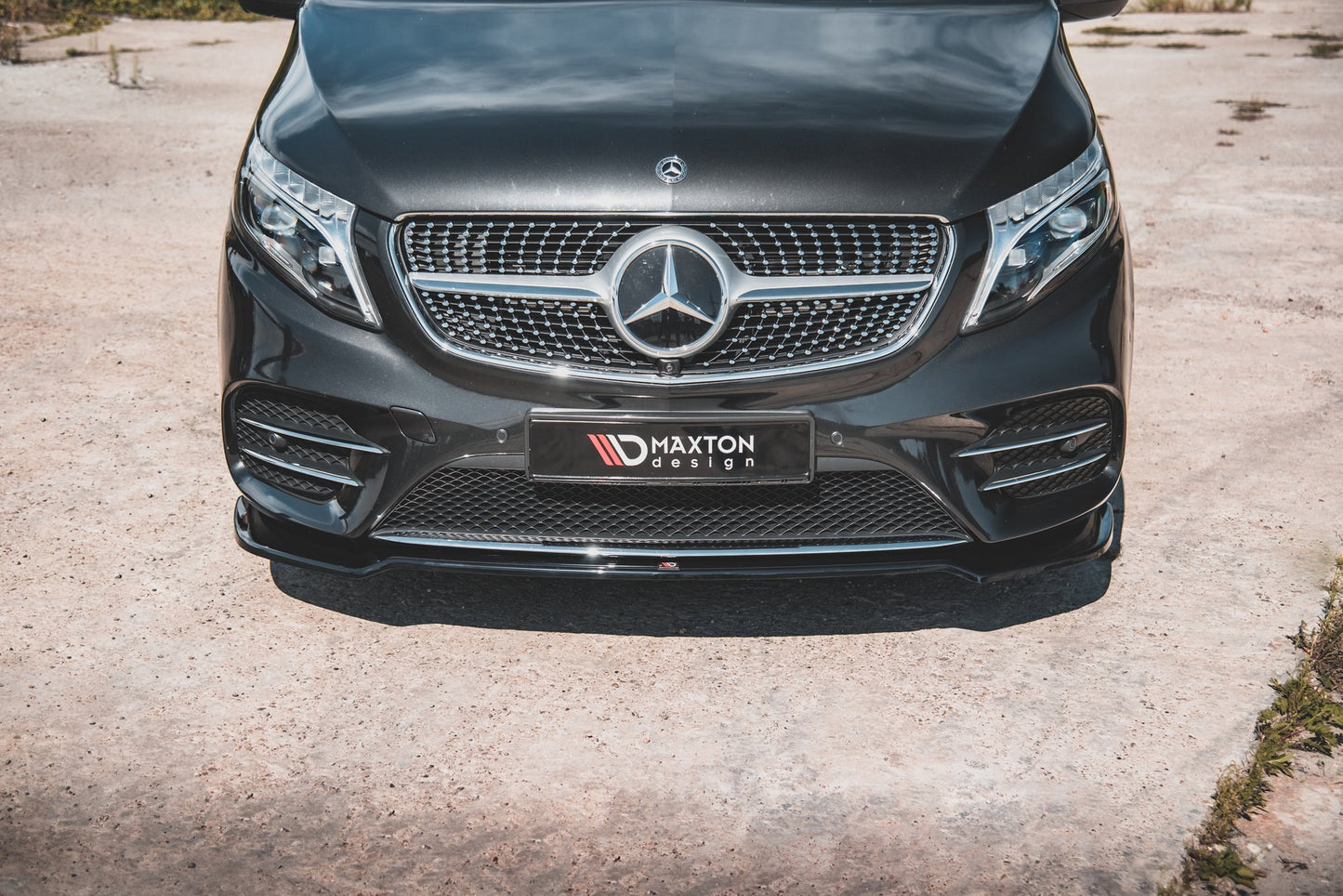 Front Ansatz V.4 für Mercedes-Benz V-Klasse AMG-Line W447 Facelift schwarz matt