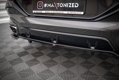 Mittlerer Diffusor Heck Ansatz DTM Look für V.3 BMW X6 M-Paket G06 schwarz Hochglanz
