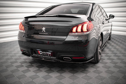 Mittlerer Diffusor Heck Ansatz für Peugeot 508 GT Mk1 Facelift Carbon Look
