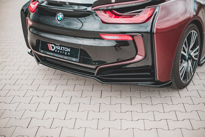 Mittlerer Diffusor Heck Ansatz für BMW i8 schwarz Hochglanz