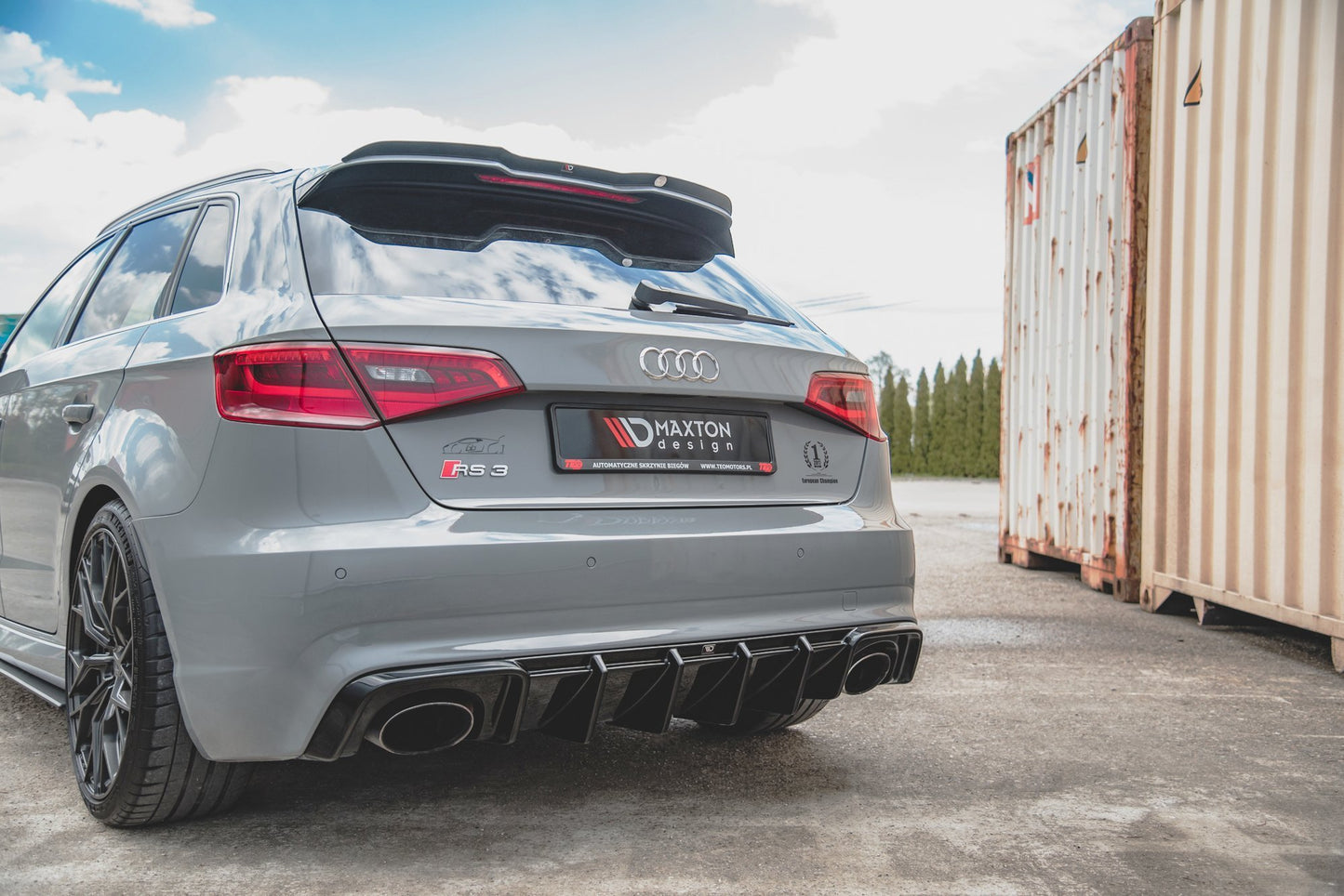 Diffusor Heck Ansatz für Audi RS3 8V Sportback schwarz matt