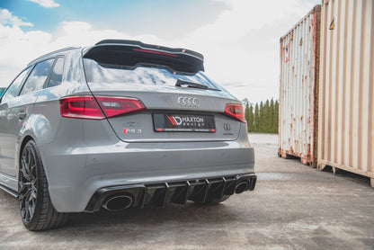 Diffusor Heck Ansatz für Audi RS3 8V Sportback schwarz matt