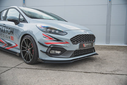 Front Stoßstangen Racing Flaps passend für Ford Fiesta Mk8 ST / ST-Line schwarz Hochglanz