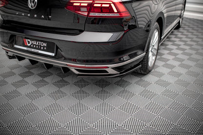 Heck Ansatz Flaps Diffusor für Volkswagen Passat B8 Facelift schwarz Hochglanz