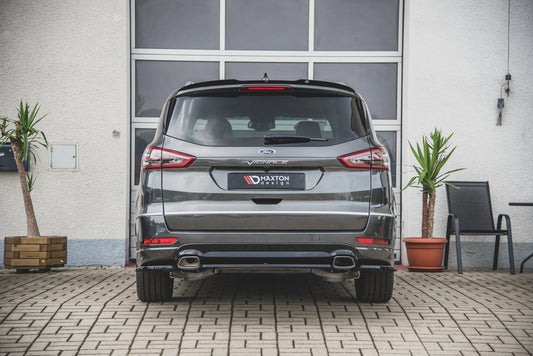 Mittlerer Diffusor Heck Ansatz für Ford S-Max Vignale Mk2 Facelift schwarz matt