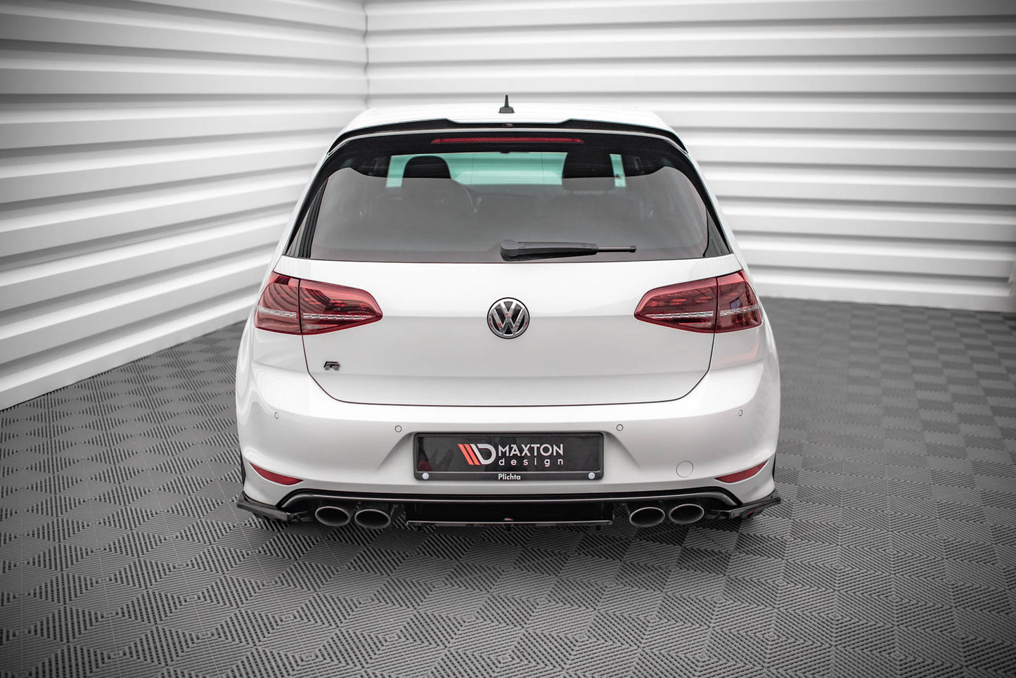 Heck Ansatz Flaps Diffusor V.3 für Volkswagen Golf R Mk7 schwarz matt