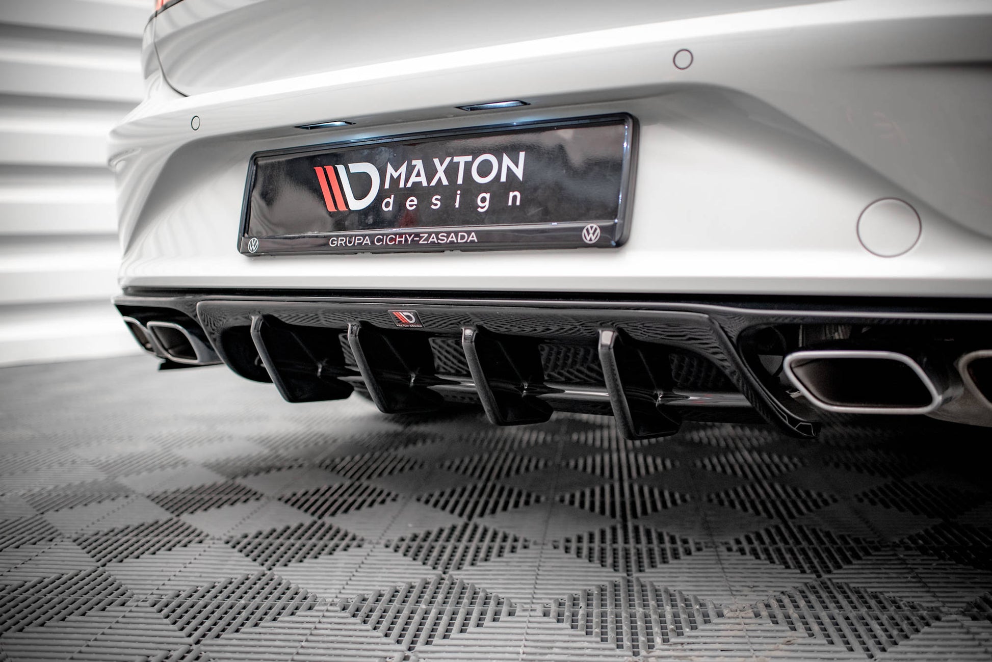 Diffusor Heck Ansatz für Volkswagen Arteon R Carbon Look