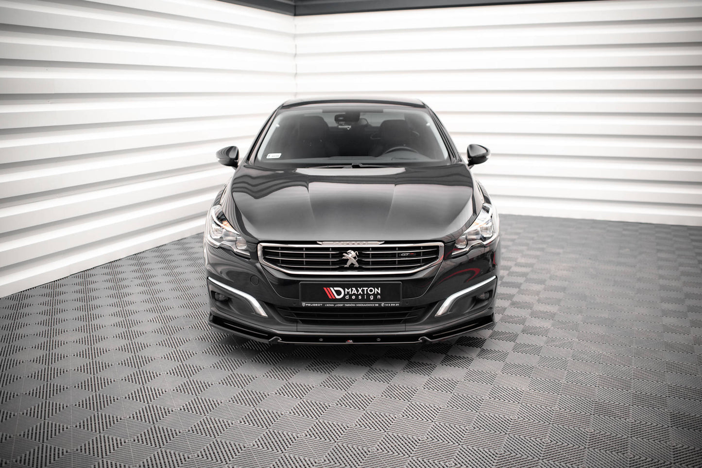 Front Ansatz V.1 für Peugeot 508 GT Mk1 Facelift schwarz Hochglanz