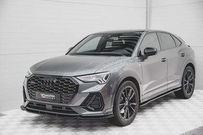 Front Ansatz V.1 für Audi Q3 Sportback S-Line schwarz matt