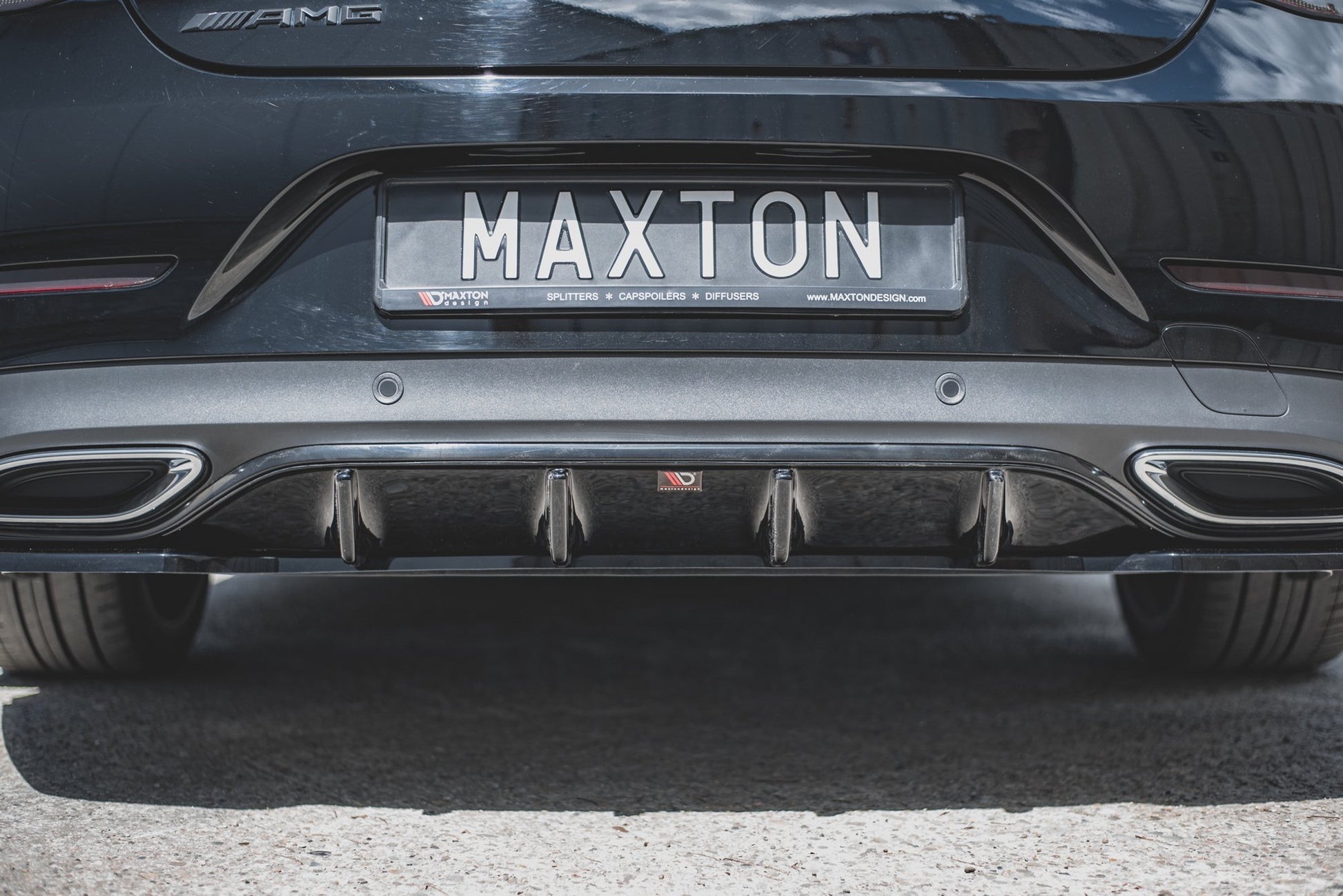 Diffusor Heck Ansatz für Mercedes-Benz CLS AMG-Line C257 schwarz matt