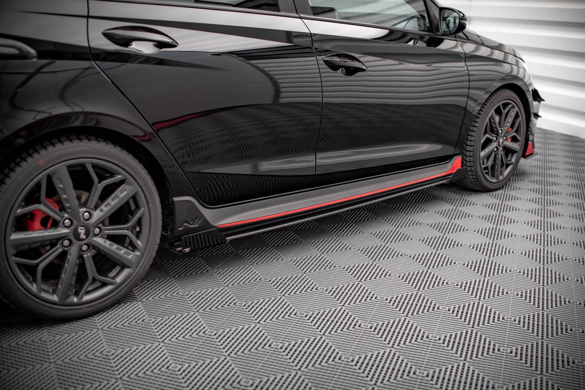 Street Pro Seitenschweller Ansatz für + Flaps Hyundai I20 N Mk3 schwarz Hochglanz