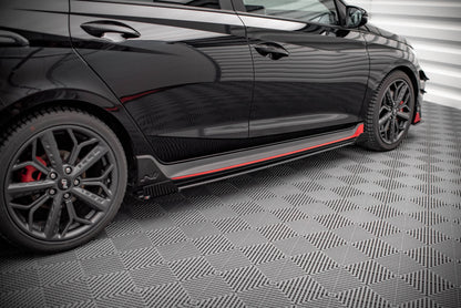 Street Pro Seitenschweller Ansatz für + Flaps Hyundai I20 N Mk3 schwarz Hochglanz