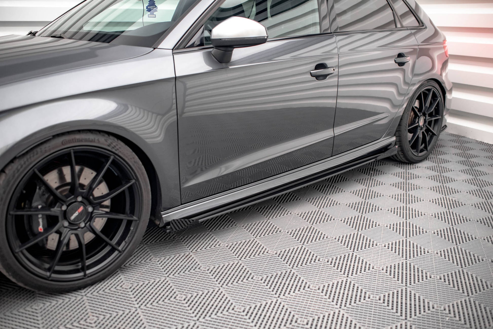 Street Pro Seitenschweller Ansatz für + Flaps Audi S3 Sportback 8V Facelift schwarz Hochglanz