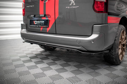 Mittlerer Diffusor Heck Ansatz DTM Look für Peugeot Partner Mk3 schwarz Hochglanz