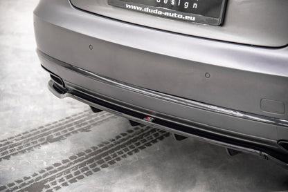 Mittlerer Diffusor Heck Ansatz DTM Look für Audi A8 D4 Facelift Carbon Look