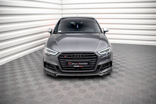 Front Ansatz V.3 für Audi S3 Sportback 8V Facelift schwarz Hochglanz