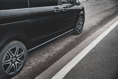 Seitenschweller Ansatz für Mercedes-Benz V-Klasse Long AMG-Line W447 Facelift schwarz Hochglanz