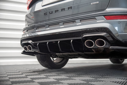 Diffusor Heck Ansatz für Cupra Ateca schwarz Hochglanz