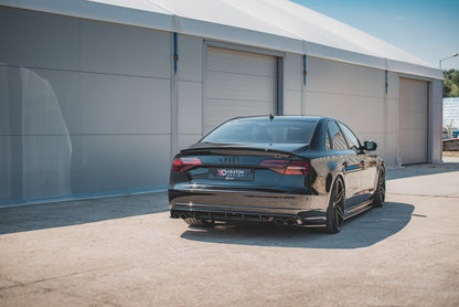 Heck Ansatz Flaps Diffusor V.2 für Audi S8 D4 Facelift Carbon Look