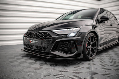 Street Pro Front Ansatz für +Flaps für V.1 + Flaps Audi RS3 8Y schwarz Hochglanz