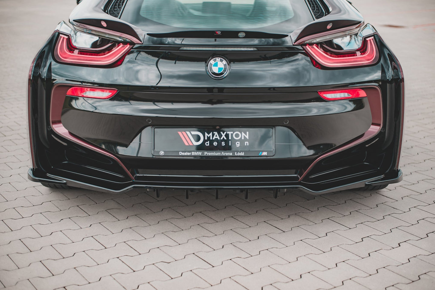 Mittlerer Diffusor Heck Ansatz DTM Look für BMW i8 schwarz Hochglanz