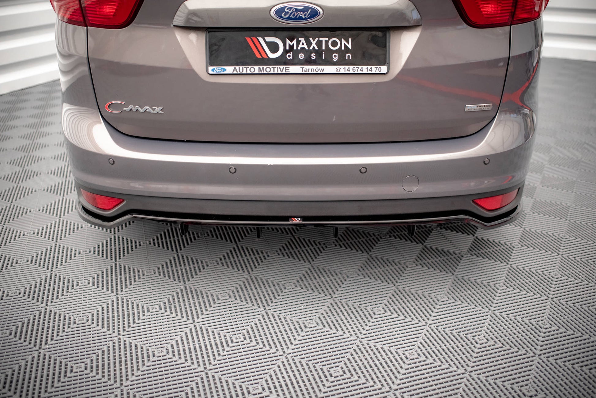Mittlerer Diffusor Heck Ansatz DTM Look für Ford C-Max Mk2 schwarz matt