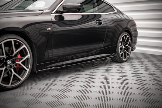 Seitenschweller Ansatz für V.2 für BMW 4er M-Paket G22 Carbon Look