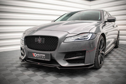 Front Ansatz V.1 für Jaguar XF R-Sport Mk2 schwarz Hochglanz