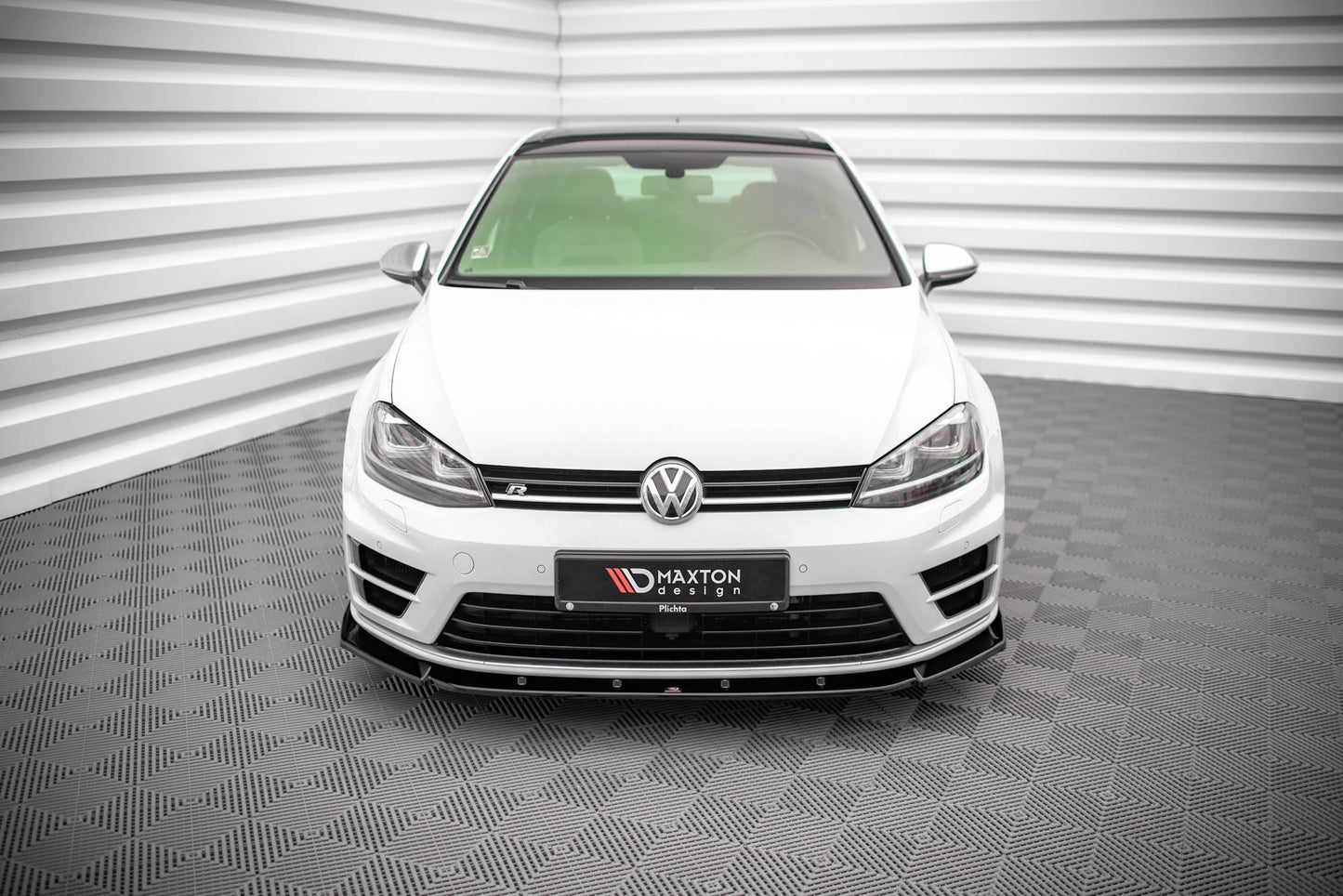 Front Ansatz V.4 für Volkswagen Golf R Mk7 schwarz matt