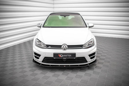 Front Ansatz V.4 für Volkswagen Golf R Mk7 schwarz Hochglanz