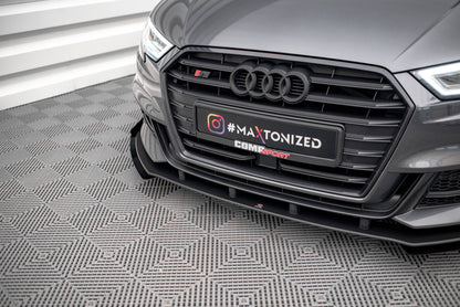 Street Pro Front Ansatz für +Flaps für V.1 + Flaps Audi S3 Sportback 8V Facelift schwarz Hochglanz