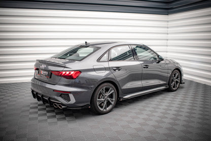 Street Pro Heck Ansatz Flaps Diffusor +Flaps für Audi S3 Limousine 8Y schwarz Hochglanz
