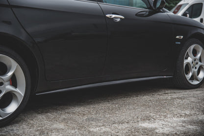 Seitenschweller Ansatz für Alfa Romeo 156 Facelift schwarz matt