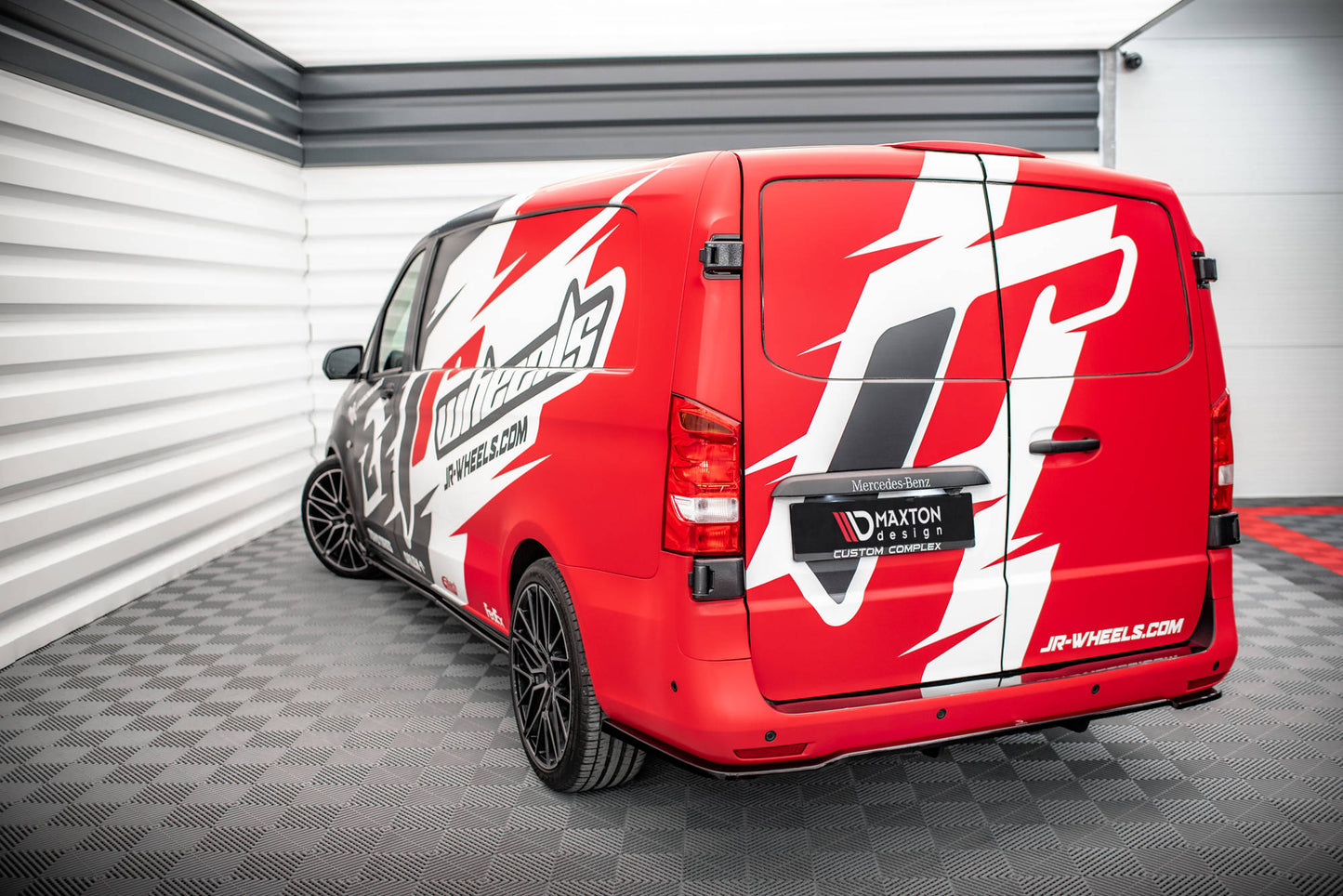 Mittlerer Diffusor Heck Ansatz DTM Look für Mercedes-Benz Vito W447 Facelift schwarz matt
