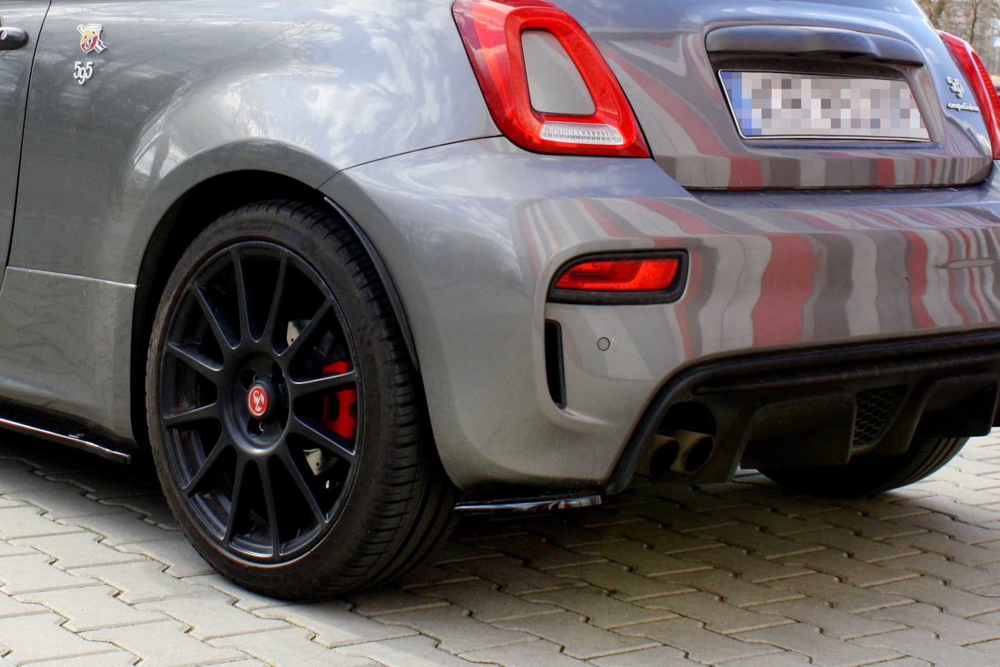 Heck Ansatz Flaps Diffusor für FIAT 500 ABARTH MK1 FACELIFT schwarz matt