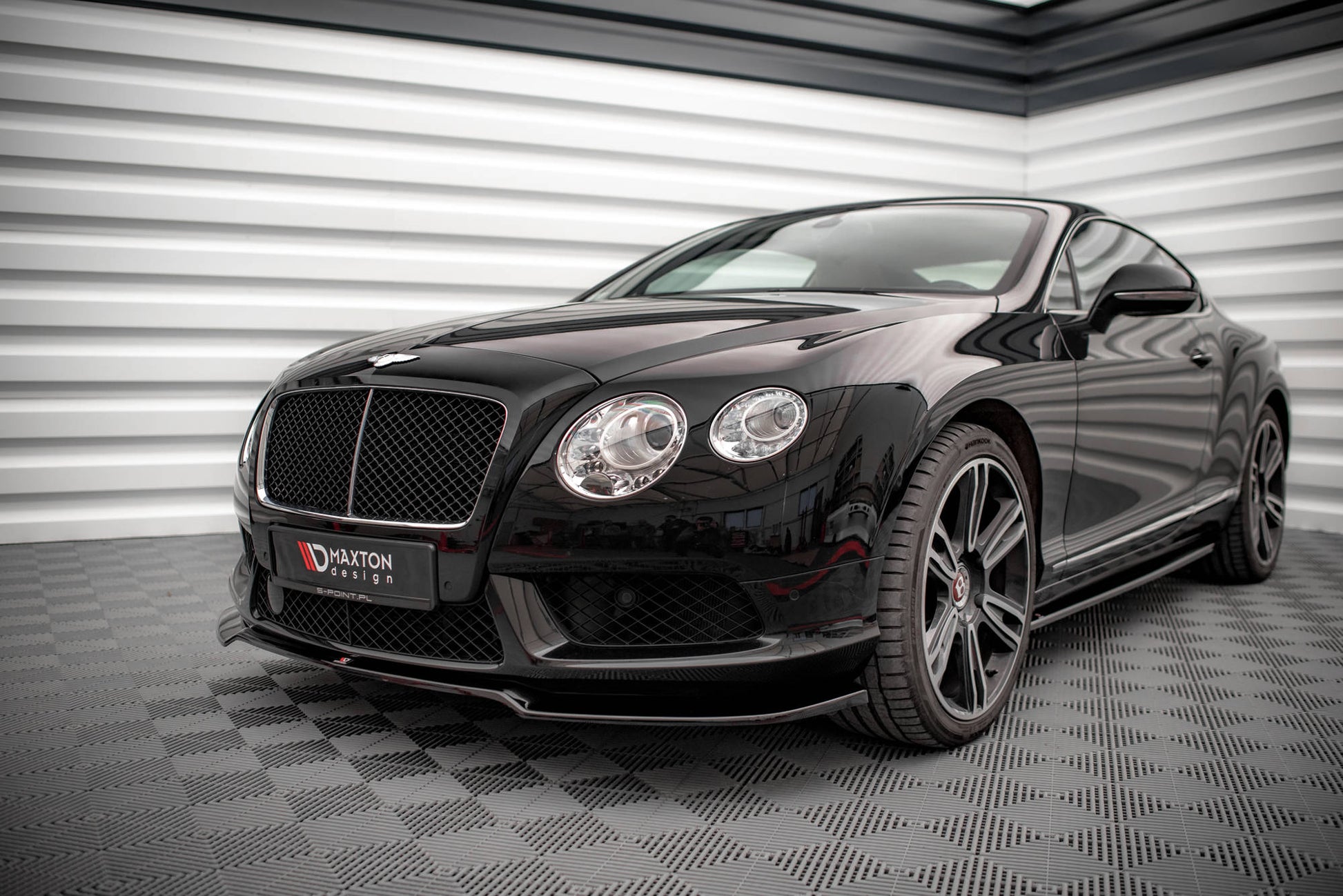 Front Ansatz V.1 für Bentley Continental GT V8 S Mk2 schwarz Hochglanz