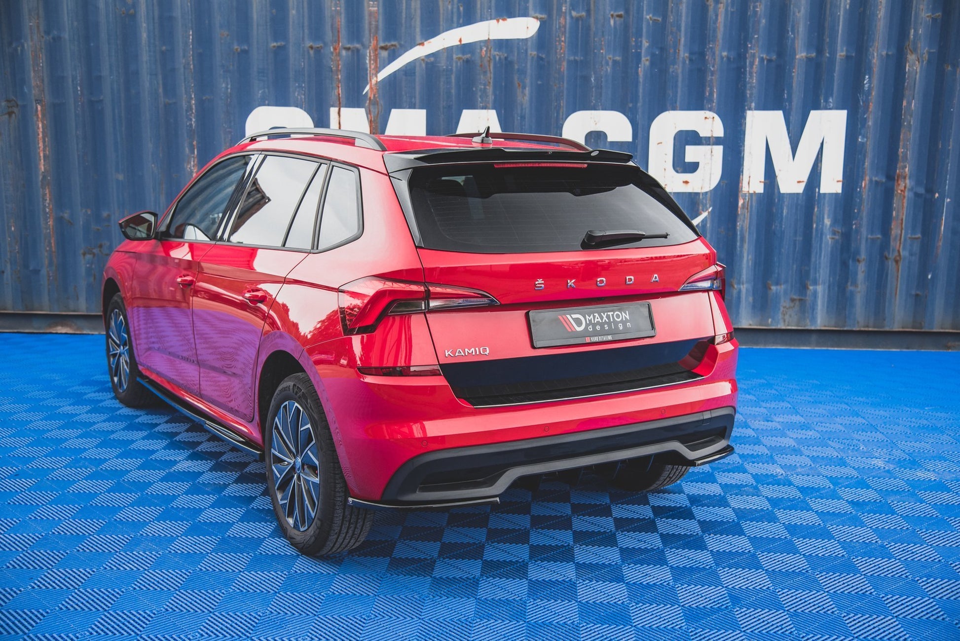 Diffusor Heck Ansatz für Skoda Kamiq schwarz matt