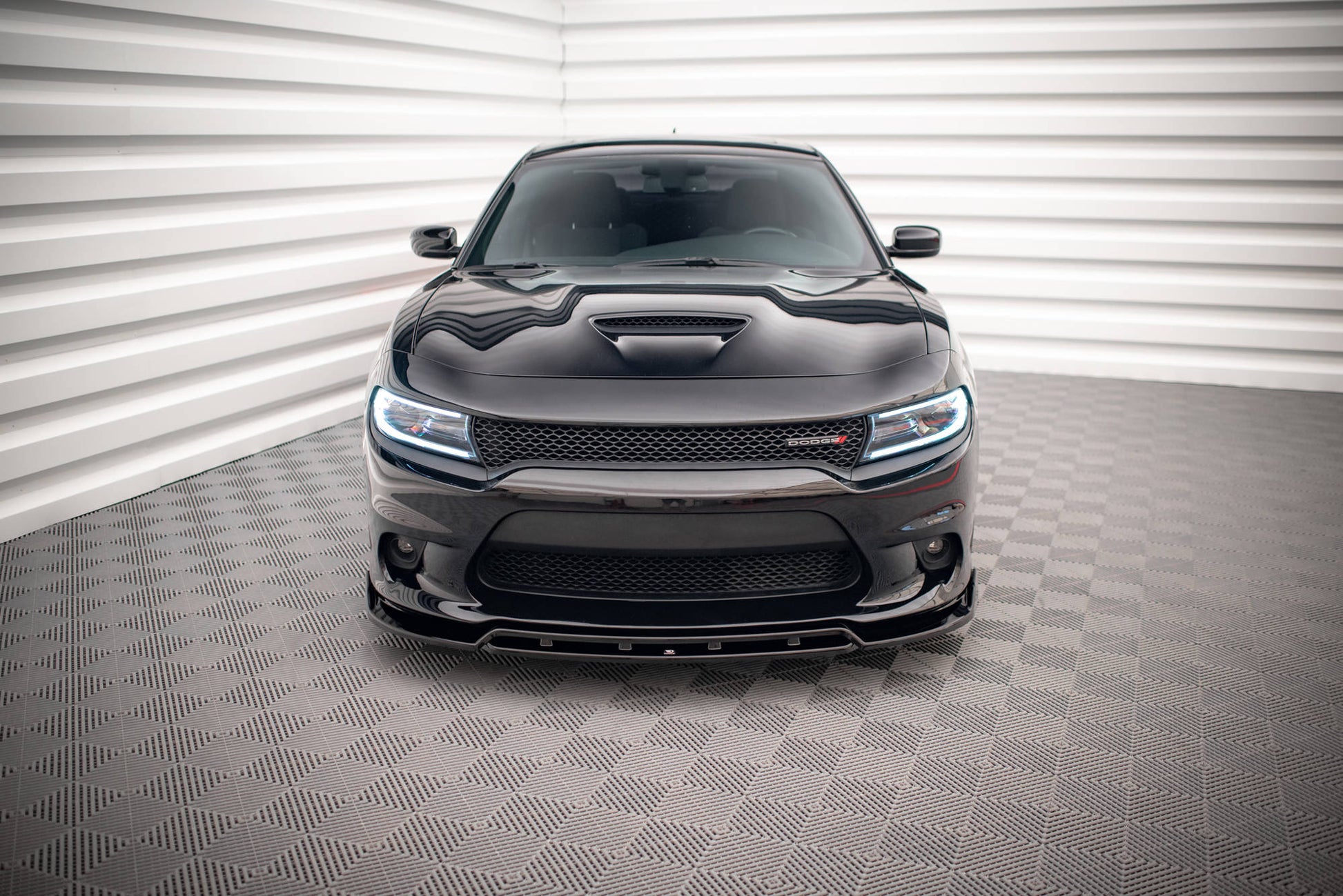 Front Ansatz V.1 für Dodge Charger SRT Mk7 Facelift schwarz matt