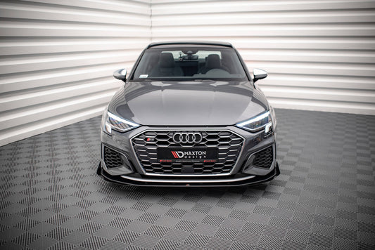 Street Pro Front Ansatz für +Flaps für V.1 + Flaps Audi S3 / A3 S-Line 8Y schwarz Hochglanz